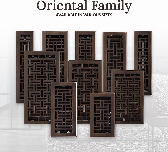 Decor Grates AJH214-RB Oriental Floor Register, 2x14 Inches, Rubbed Bronze - Image 10