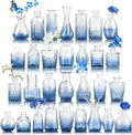 Der Rose 30pcs Glass Bud Vases, delicate embossed patterns, thick sturdy glass by DerRose