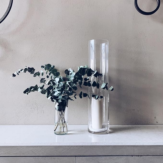 WGVI Quality Thick Clear Cylinder Glass Vases, Bud Vase Skinny Narrow Floral - Image 5