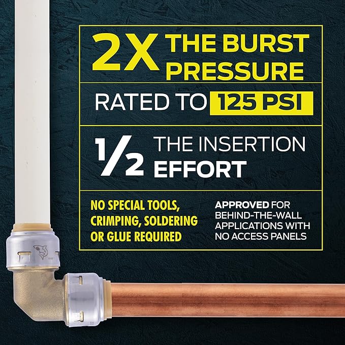 SharkBite Max 1/2 x 3/8 Inch Compression Straight Stop Valve, Quarter Turn - Image 3