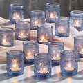 30 Pack Clear Glass Votive Candle Holders, Vintage Candle Holder Bulk, Tealight by Hlukana