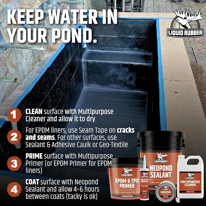 Liquid Rubber NeoPond Waterproof Pond Sealant, Fish/Plant Safe, 5 Gallon | - Image 5