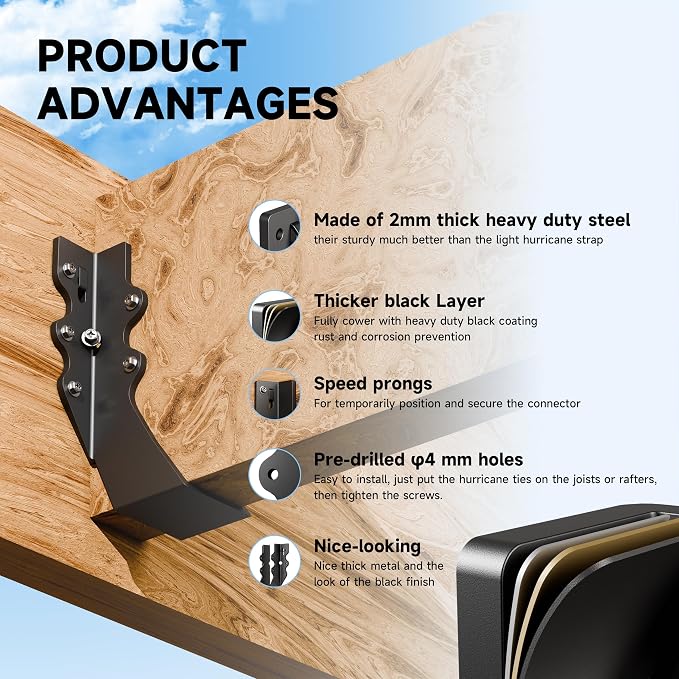 Black 2X6 Joist Hanger Heavy Duty 14 Gauge LU26 Black Face Mount Joist Hangers - Image 4